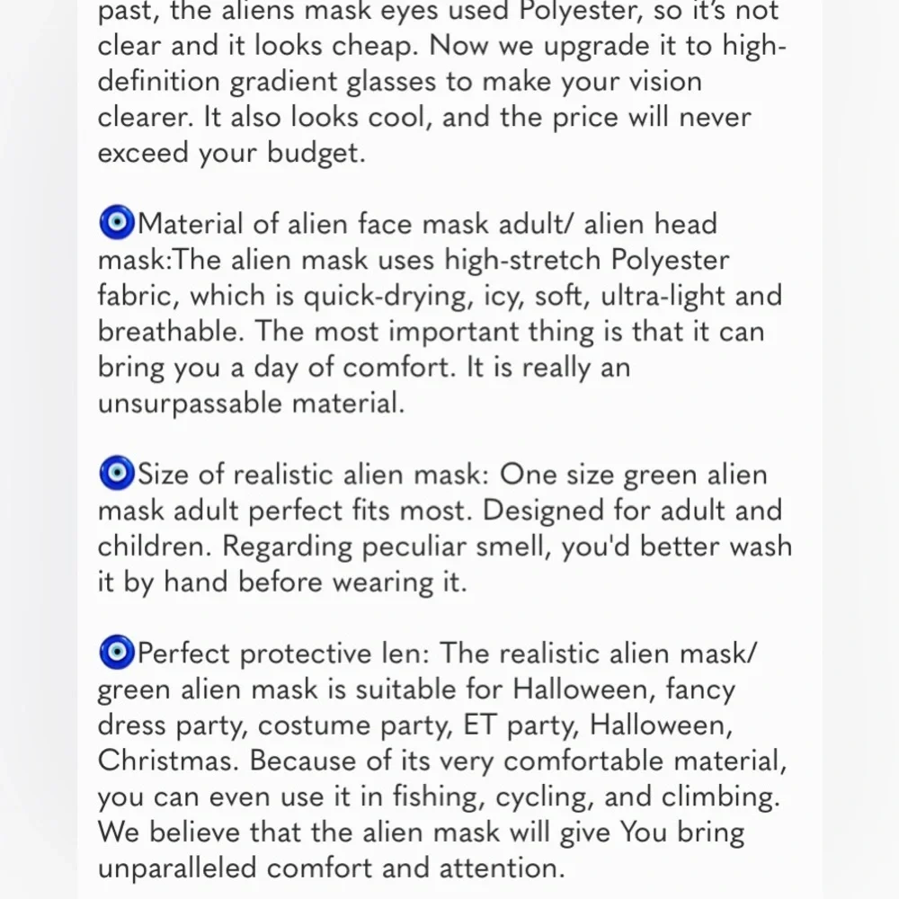 Alien Mask Halloween Mask Cosplay ET Costume Halloween Party